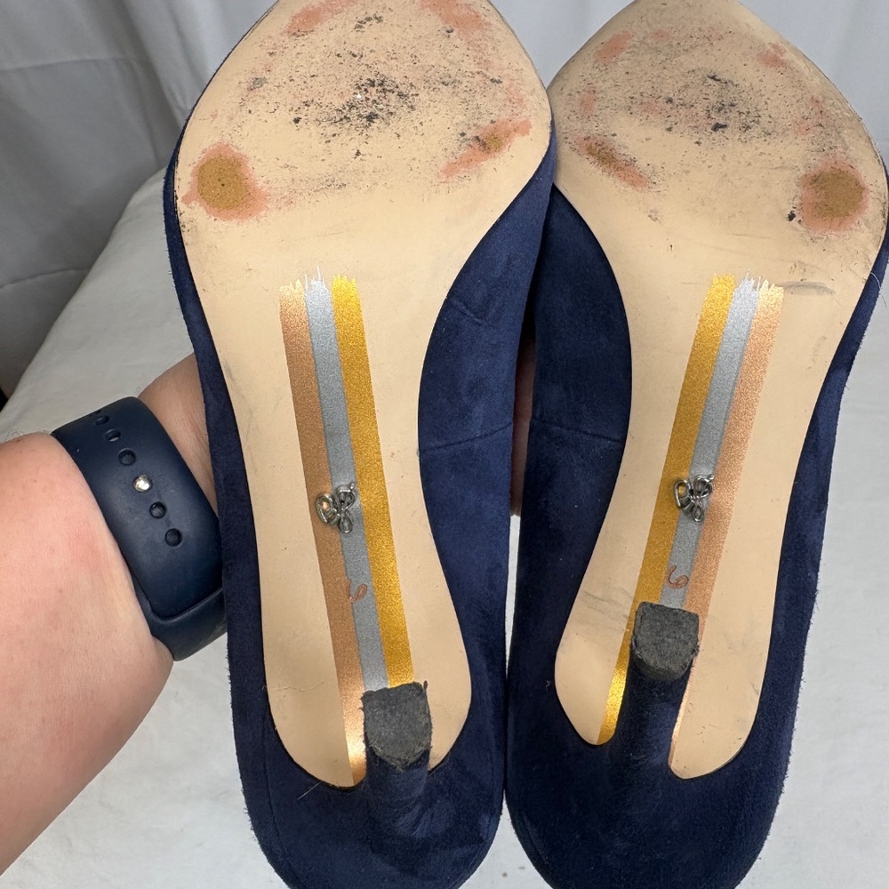 Sam Edelman Women's Hazel Pointed Toe High-Heel Pumps Shoes Suede Navy Size 6 - Picture 7 of 14